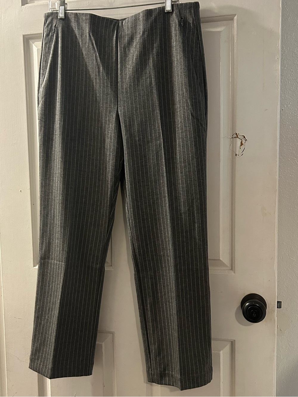 LOFT Gray Pinstripe Dress Pants for Women